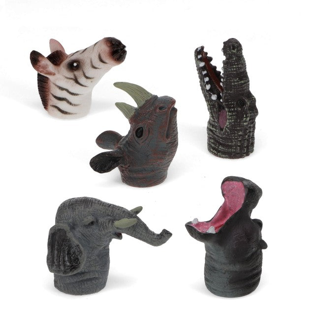 Rex London safari animal finger puppets 5 pack, imported from the UK