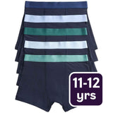 M&S Boys Core Blue/Green Trunks Underwear 11-12 Years Black Mix