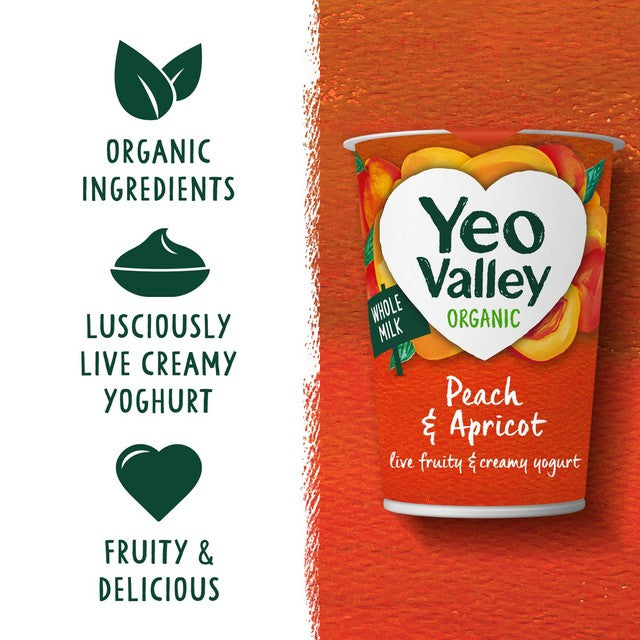 Yeo Valley peach and apricot yogurt 450g (British brand)
