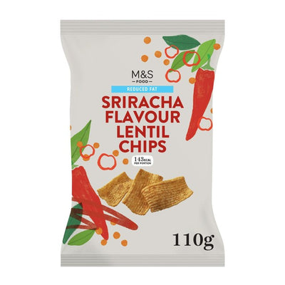 M&S Sriracha Flavour Lentil Chips 110g Snack