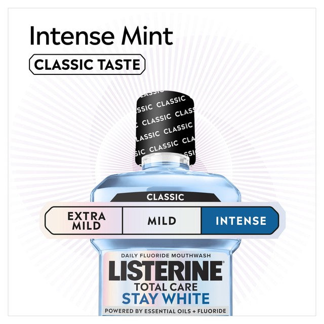 Listerine Stay White Intense Mint Classic mouthwash 1L, UK version
