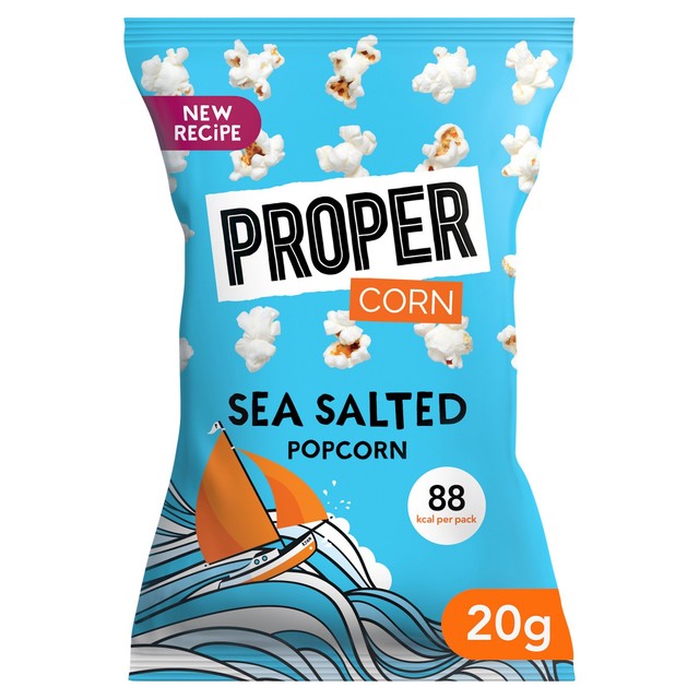 Propercorn lightly sea salted popcorn 20g, imported from the UK