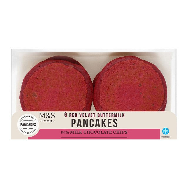 M&S 6 Red Velvet Buttermilk Pancakes, imported from the UK