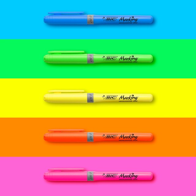BIC highlighter pens intense and pastel colours pack of 12 - British product