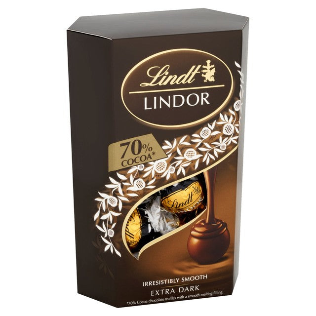 Lindt extra dark chocolate truffles 200g box, UK version