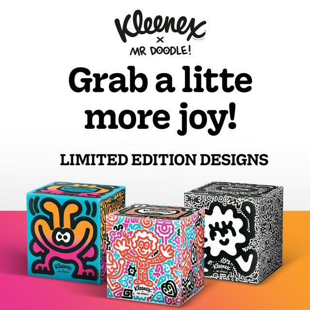 Kleenex tissues Mr Doodle Design Cube Limited Edition 48 sheets, UK version
