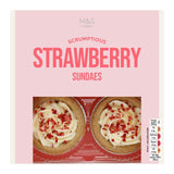 M&S strawberry cream sundaes 4 x 47g, imported from the UK