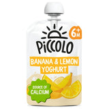 Piccolo banana and lemon yoghurt pouch 100g, imported from the UK