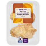 Ocado British Roast Chicken Fillets Skin On Cooked Chicken Breast Fillets 220g