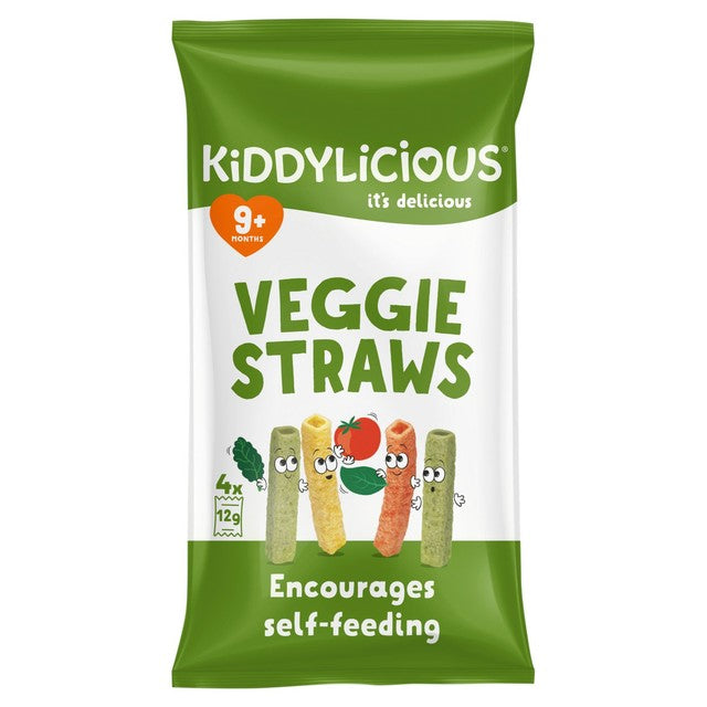 Kiddylicious Veggie Straws multi-pack baby snack 4 x 12g, UK version