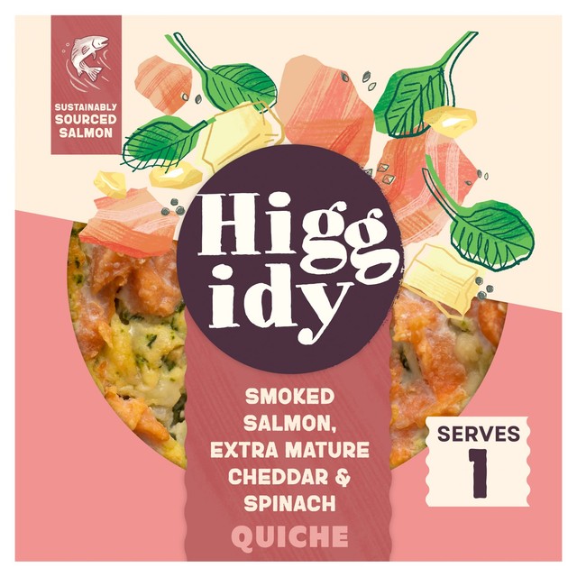 Higgidy Smoked Salmon Spinach Quiche 155g, UK version