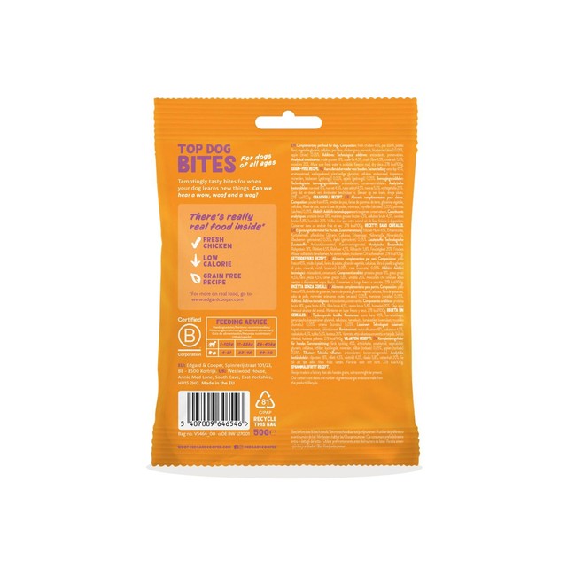 Edgard & Cooper grain-free chicken small bites dog treats 50g - British product