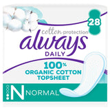 Always Dailies Organic Cotton Protection Normal Panty Liners 28 Pack