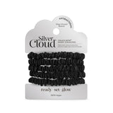 VH2 Silver Cloud Black Skinny Satin Scrunchies 5-Pack