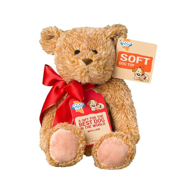 Good Boy soft teddy bear dog toy with squeaker, UK version
