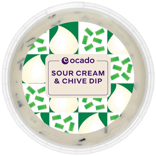 Ocado sour cream and chive dip 200g, imported from the UK