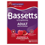 Bassetts Raspberry & Pomegranate Adult Multivitamin Pastilles 30 pack, imported from the UK