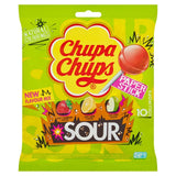 Chupa Chups Sour Lollipops Strawberry Lemon Apple Mix 10 Pack