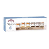 Glass Clip Top Spice Jar Set with Wooden Crate - 6 x 70ml Jars