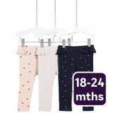 M&S Heart Cotton Leggings Navy Infant Leggings 18-24 Months