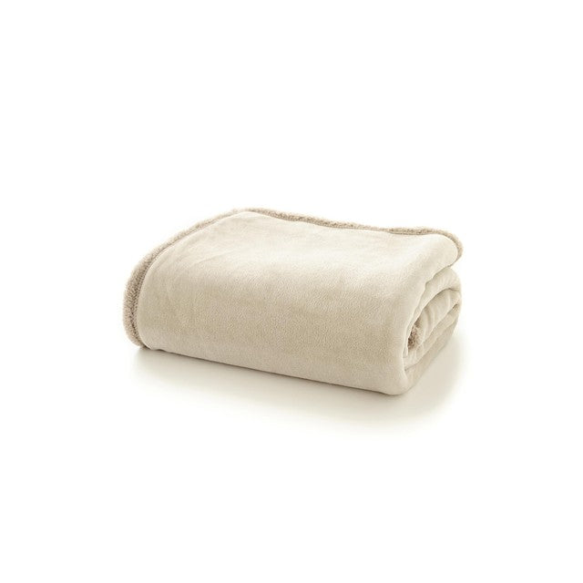 Deyongs Hazelwood Sherpa Throw in Oyster 130 x 170cm - British product