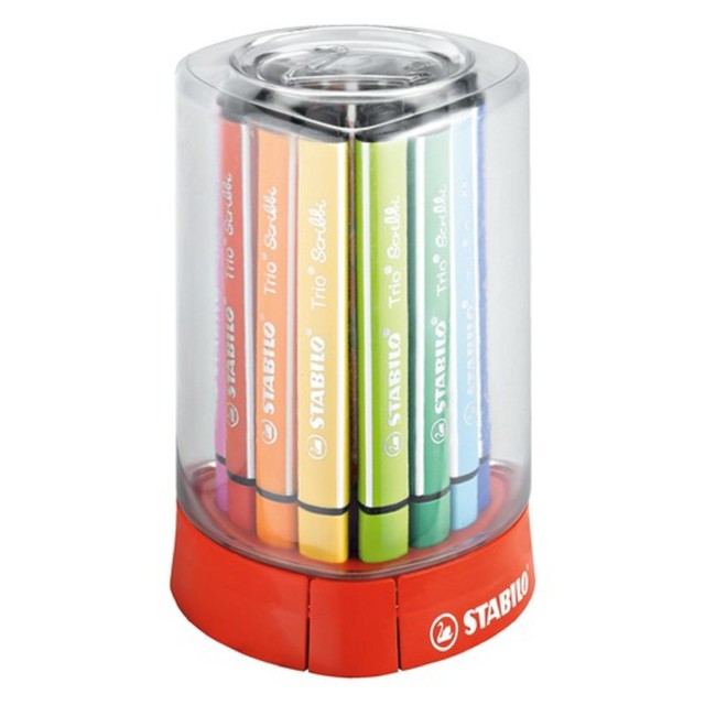 Stabilo Trio Scribbi colouring pens set of 12 assorted colours (British brand)