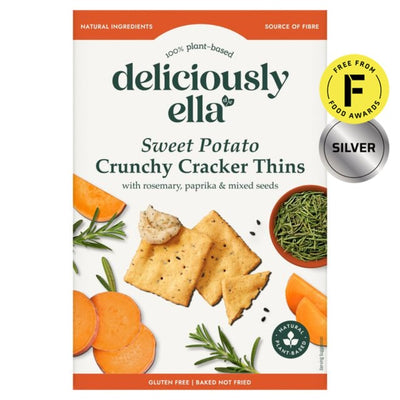 Deliciously Ella Sweet Potato Cracker Thins Baked Veggie Crackers 100g