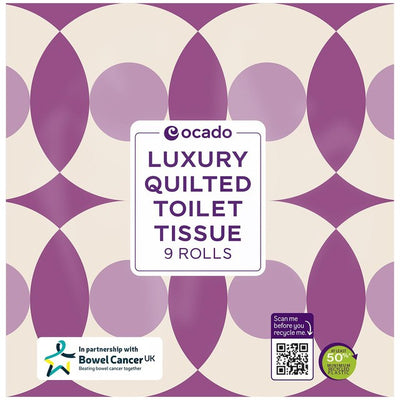 Ocado Luxury Quilted Toilet Tissue 9 Rolls
