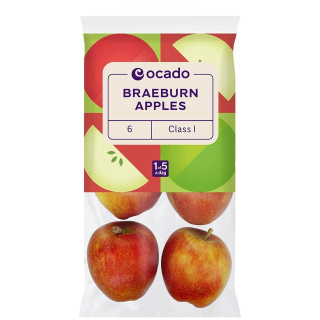 Ocado Braeburn apples 6 per pack, imported from the UK