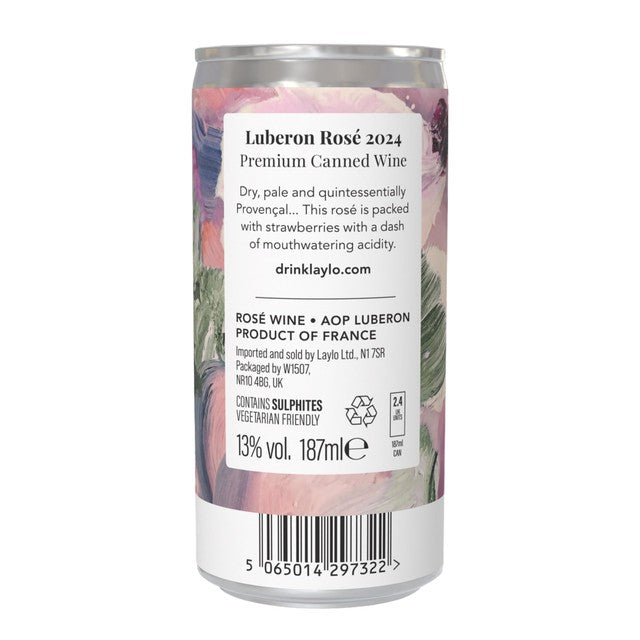 Laylo Luberon Rose rosé wine 187ml can, UK version