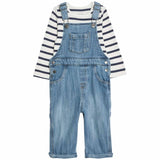M&S Denim Dungaree outfit in Dark Denim for 9-12 Months - British product
