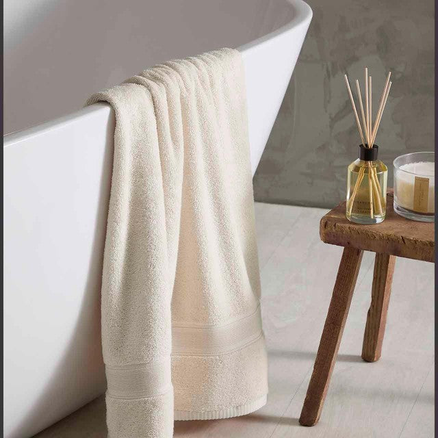 M&S cream hand towel, imported from the UK