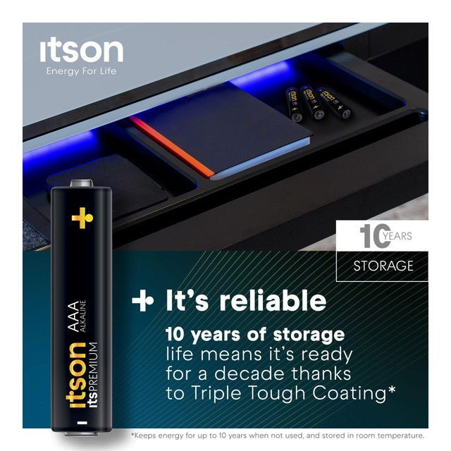 ITSON AAA alkaline batteries 10-pack, UK version