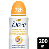 Dove anti-perspirant deodorant spray passion fruit and lemongrass scent 200ml - British product