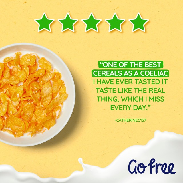 Nestle GoFree Gluten Free Honeynut Flakes breakfast cereal 350g, UK version