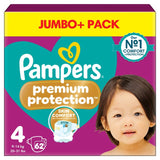 Pampers Premium Protection nappies Size 4 (9-14kg), imported from the UK