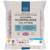 M&S pork chipolata sausages 340g, imported from the UK
