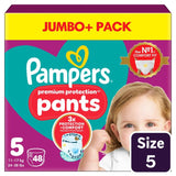 Pampers Premium Protection Nappy Pants Size 5 (12-17kg) 48 Count Jumbo+ Pack