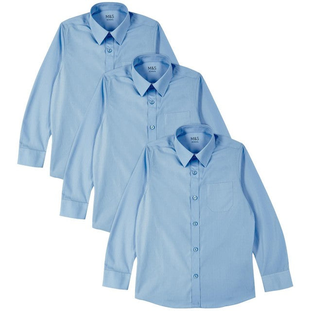 M&S blue school shirts 13-14 years, imported from the UK