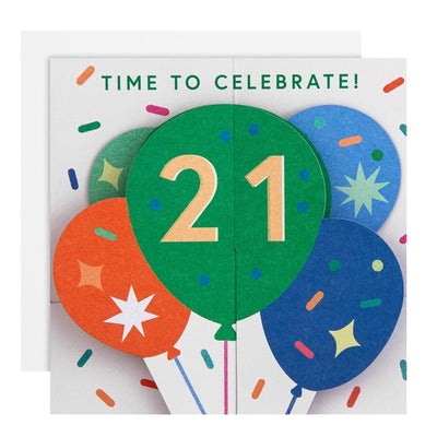 M&S 21st Birthday Balloons Greeting Card
