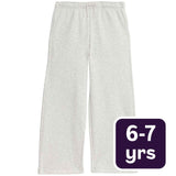M&S girls wide leg cotton rich joggers in grey marl, size 6-7 years, imported from the UK