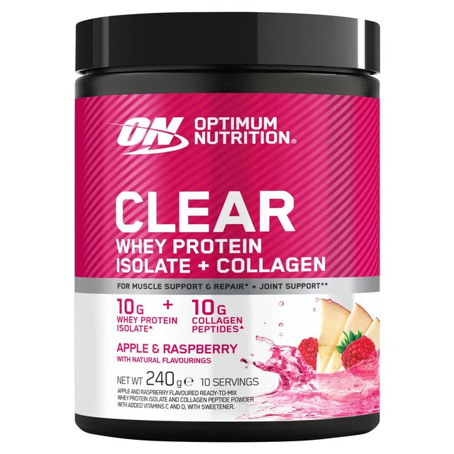 Optimum Nutrition Clear Whey Apple & Raspberry 240g, imported from the UK