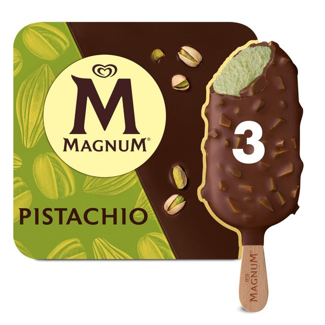 Magnum pistachio ice cream sticks 3 x 100ml, imported from the UK