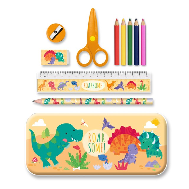 Robert Frederick Dinosaurs themed stationery set tin - British product