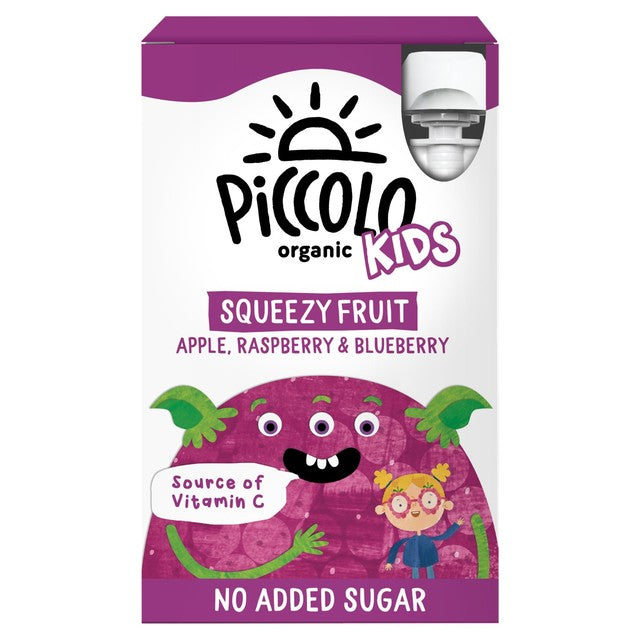 Piccolo Kids Squeezy Fruit Apple, Raspberry & Blueberry Multipack