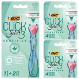 BIC Click Soleil Sensitive women's razor bundle with 10 refills - British product