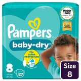 Pampers Baby-Dry Nappies Size 8 (17kg+) Essential Pack
