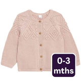 M&S Girls Pure Cotton Patterned Cardigan Pink 0-3 Months