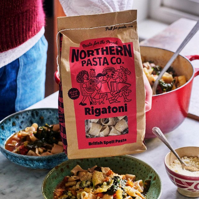 Northern Pasta rigatoni pasta 450g, imported from the UK