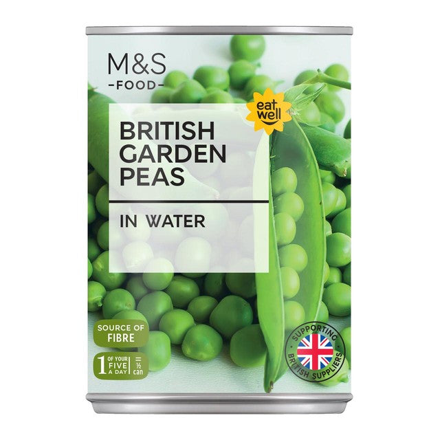 M&S garden peas in water 290g, imported from the UK